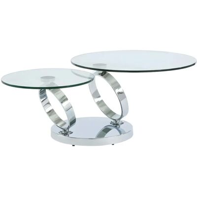 Tavolino Joline Vente-Unique - Vetro temperato e metallo Tavolino Joline Vente-Unique - Vetro temperato e metallo
