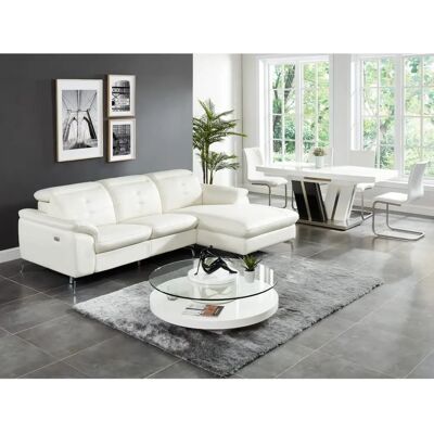 Unique LISMORE Ecksofa Weiß - Elektrisches Relax - 4 Sitze Unique LISMORE Ecksofa Weiß - Elektrisches Relax - 4 Sitze