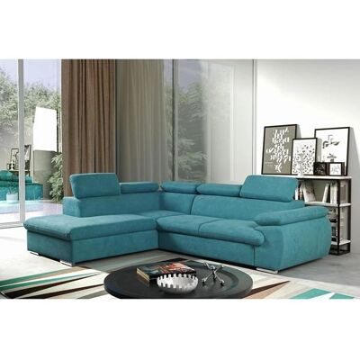 Vente-unique - Stoffsofa Bett - Linke Ecke - Türkis Vente-unique - Stoffsofa Bett - Linke Ecke - Türkis