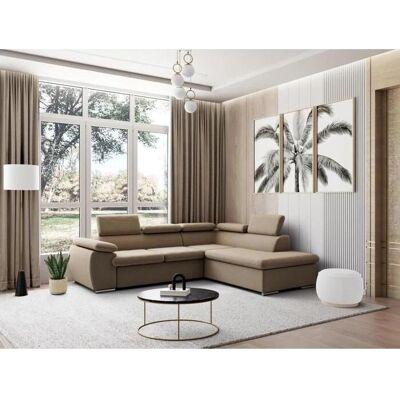 Vente-Unique Beiges Modernes Ecksofa mit Schlaffunktion Vente-Unique Beiges Modernes Ecksofa mit Schlaffunktion