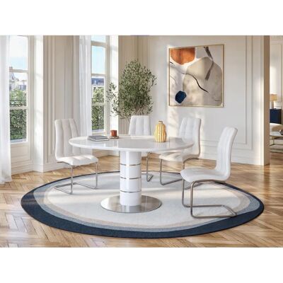Vente-unique Nadya Weiße Kunstleder Cantilever-Stuhl - Stuhl Vente-unique Nadya Weiße Kunstleder Cantilever-Stuhl - Stuhl