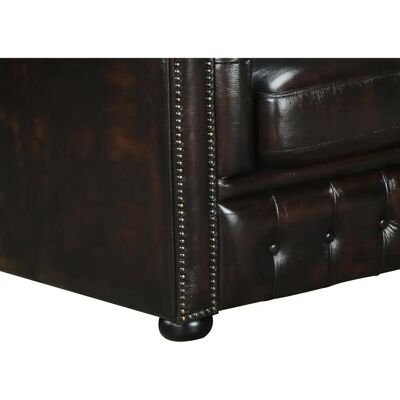 Linea Sofa - Chesterfield-Ecksofa aus antikem Leder BRENTON - Braun mit kastanienbraunen Schattierungen - Rechts Linea Sofa - Chesterfield-Ecksofa aus antikem Leder BRENTON - Braun mit kastanienbraunen Schattierungen - Rechts