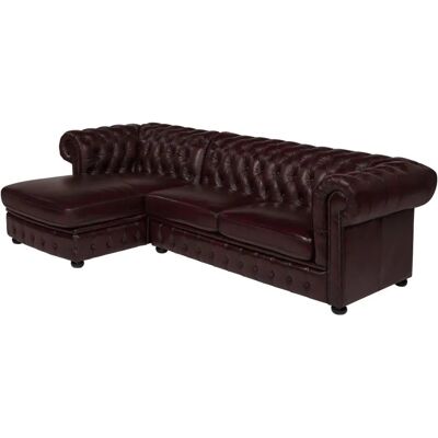 Linea Sofa - Chesterfield Leder Ecksofa - Links - 5 Sitze - Braun Linea Sofa - Chesterfield Leder Ecksofa - Links - 5 Sitze - Braun