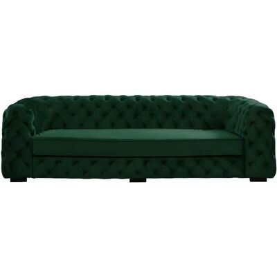 Vente-unique Stanley Samt 3-Sitzer Chesterfield Couch - Grün Tanne - Sofa Vente-unique Stanley Samt 3-Sitzer Chesterfield Couch - Grün Tanne - Sofa