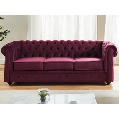 Venta-unique Chesterfield 3-Sitzer Samtsofa Venta-unique Chesterfield 3-Sitzer Samtsofa