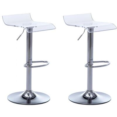 Tabouret de Bar Transparent Oliver - Hauteur Réglable - Publicité Tabouret de Bar Transparent Oliver - Hauteur Réglable - Publicité