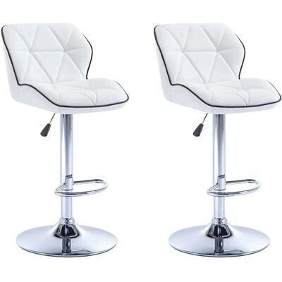 Vente-unique Calvin Juego de 2 taburetes de bar ajustables blancos Vente-unique Calvin Juego de 2 taburetes de bar ajustables blancos