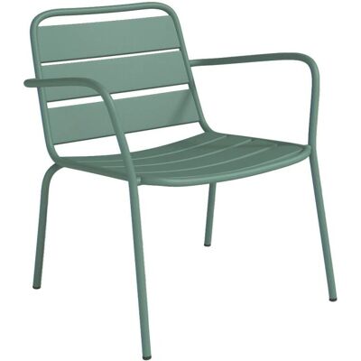 MYLIA Mirmande Sedia da giardino - Verde mandorla - Metallo - 60x67.5x71.5 cm MYLIA Mirmande Sedia da giardino - Verde mandorla - Metallo - 60x67.5x71.5 cm