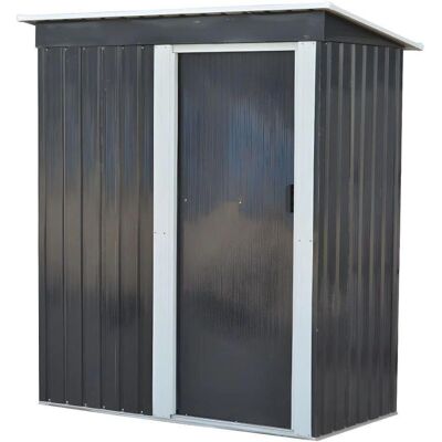 Expertland Gartenschuppen Galvanisierter Stahl Grau - 1,1m² - Modernes Design Expertland Gartenschuppen Galvanisierter Stahl Grau - 1,1m² - Modernes Design