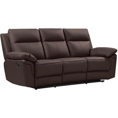 Vente-unique Sofa z Bawolej Skóry 3-osobowa - Relaks - Czekoladowa Vente-unique Sofa z Bawolej Skóry 3-osobowa - Relaks - Czekoladowa