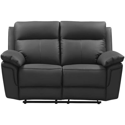 Vente-unique 2-osobowy Sofa z Buffle Skóry - Relaks, Czarny Vente-unique 2-osobowy Sofa z Buffle Skóry - Relaks, Czarny