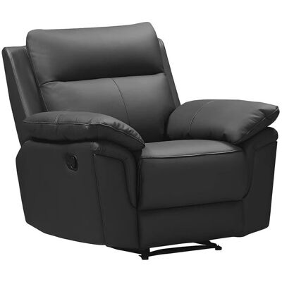 Divano Relax in Pelle di Bufalo Pakita - 98x92x102 Cm - Nero Divano Relax in Pelle di Bufalo Pakita - 98x92x102 Cm - Nero