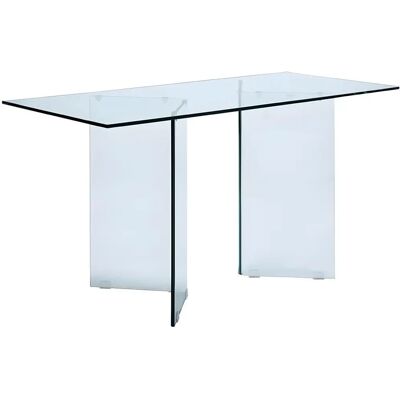 Vente-unique Clarissa - Scrivania in Vetro Temperato - Trasparente - Design Moderno Vente-unique Clarissa - Scrivania in Vetro Temperato - Trasparente - Design Moderno