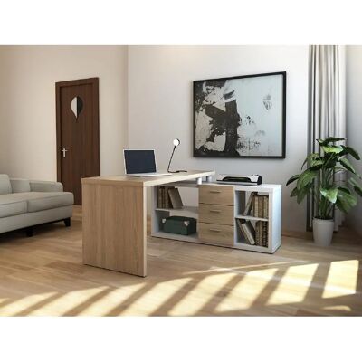 Vente-Unique Aldric White Corner Desk with Storage Vente-Unique Aldric White Corner Desk with Storage