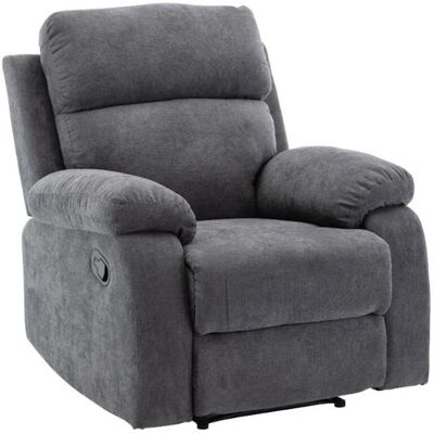 Fauteuil Relax TOLZANO - Tissu Gris, Pieds Métal - 1 Place - Publicité Fauteuil Relax TOLZANO - Tissu Gris, Pieds Métal - 1 Place - Publicité