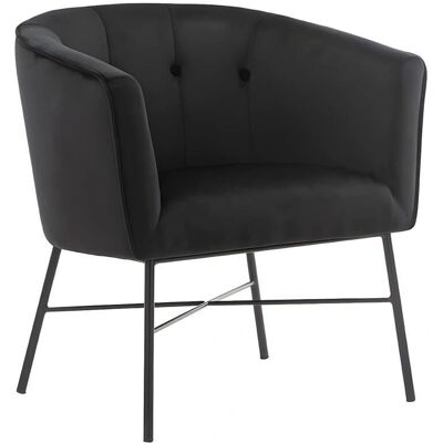 Vente-unique Sedia in Velluto - Nero - Elegante & Durevole Vente-unique Sedia in Velluto - Nero - Elegante & Durevole