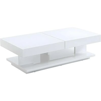 Mesa de Centro Extensível Aramis - MDF Branco Mesa de Centro Extensível Aramis - MDF Branco