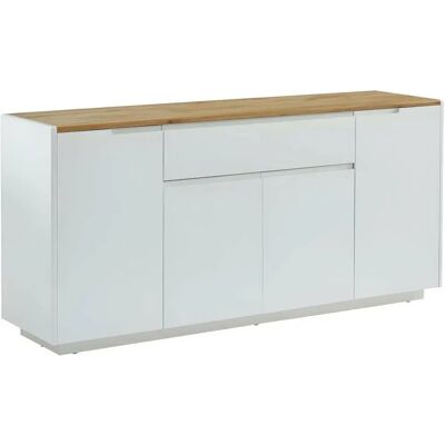 Vente-unique Amani Buffet - Blanc & Chêne - MDF Laqué - 4 Portes & 1 Tiroir - 160cm - Publicité Vente-unique Amani Buffet - Blanc & Chêne - MDF Laqué - 4 Portes & 1 Tiroir - 160cm - Publicité