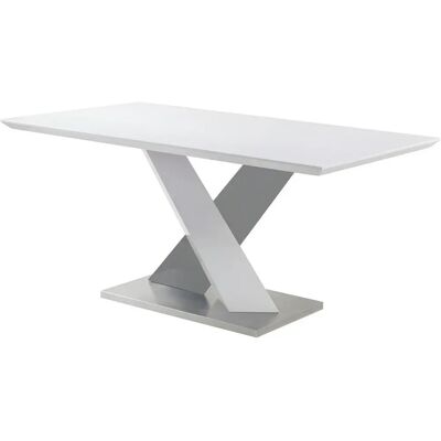 Vente-unique Grauwe en Witte Eettafel - 6 Stoelen - MDF Vente-unique Grauwe en Witte Eettafel - 6 Stoelen - MDF