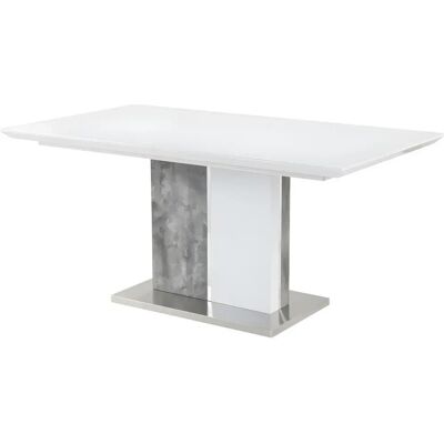 Vente-unique Eren Extendable Dining Table - White & Concrete - 6-8 Ppl Vente-unique Eren Extendable Dining Table - White & Concrete - 6-8 Ppl