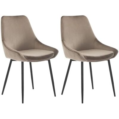 Vente-unique Masurie Sessel - Samt, Metall, 2er Pack Vente-unique Masurie Sessel - Samt, Metall, 2er Pack