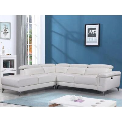 Linea Sofa - Kątowy narożnik z elektrycznym relaxem - Kość słoniowa - 5 miejsc - Nowoczesny loft Linea Sofa - Kątowy narożnik z elektrycznym relaxem - Kość słoniowa - 5 miejsc - Nowoczesny loft