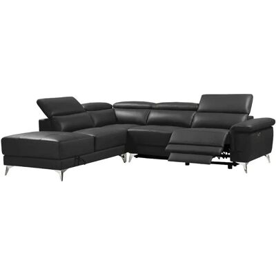 Vente-unique Canapé d'angle en cuir électrique Pascaline - Relax - Publicité Vente-unique Canapé d'angle en cuir électrique Pascaline - Relax - Publicité