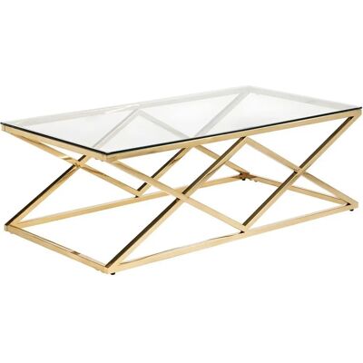 Pascal Morabito - Moderne goudkleurige glazen salontafel - Charlotte - Interieurmeubel Pascal Morabito - Moderne goudkleurige glazen salontafel - Charlotte - Interieurmeubel