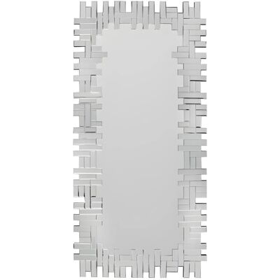 Lustro ścienne Lola 120x57cm Stal nierdzewna MDF Srebrny - Do powieszenia Lustro ścienne Lola 120x57cm Stal nierdzewna MDF Srebrny - Do powieszenia