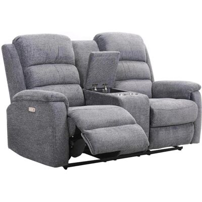 Divano relax elettrico Nevers 2 posti - Grigio antracite Divano relax elettrico Nevers 2 posti - Grigio antracite