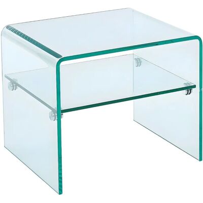 Table de nuit Stileos - 48x40x40 cm - Transparent - Design moderne et élégant - Publicité Table de nuit Stileos - 48x40x40 cm - Transparent - Design moderne et élégant - Publicité