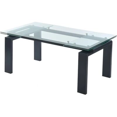Vente-unique Mesa de comedor extensible Lubana - Vidrio y Metal Vente-unique Mesa de comedor extensible Lubana - Vidrio y Metal