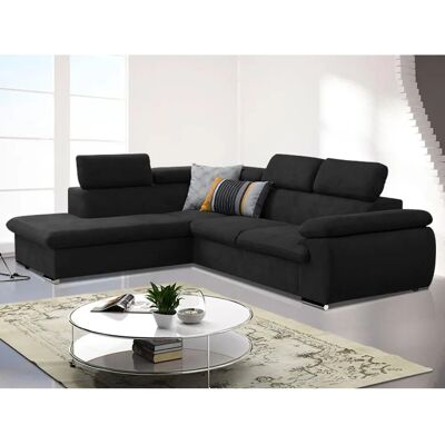 Vente-unique Fabien Schwarzes Ecksofa mit Stauraum - Schlafsofa Vente-unique Fabien Schwarzes Ecksofa mit Stauraum - Schlafsofa