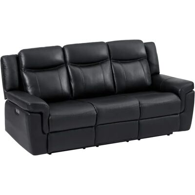 Sofá eléctrico de cuero Kenneth 3 plazas - Relax Sofá eléctrico de cuero Kenneth 3 plazas - Relax