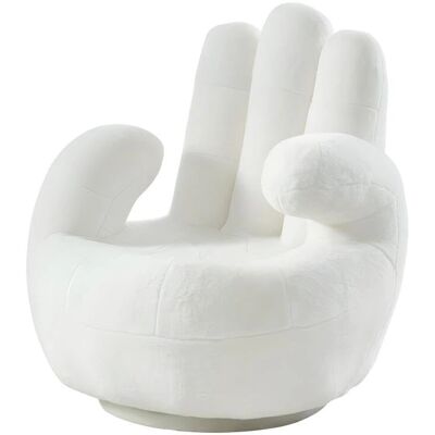 Fauteuil pivotant forme de main blanc - Siège - Publicité Fauteuil pivotant forme de main blanc - Siège - Publicité