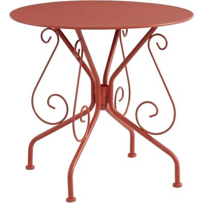 Tavolo da Giardino MYLIA - Terracotta - Metallo - 2/4 Posti - Arredo da Esterno Tavolo da Giardino MYLIA - Terracotta - Metallo - 2/4 Posti - Arredo da Esterno