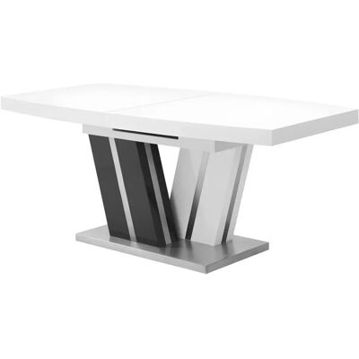 Vente-unique Noami II Tavolo da pranzo estensibile grigio e bianco - Tavolo da pranzo Vente-unique Noami II Tavolo da pranzo estensibile grigio e bianco - Tavolo da pranzo