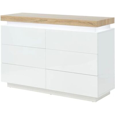 Vente-unique Halo ii Cómoda 6 Cajones Blanco Roble Vente-unique Halo ii Cómoda 6 Cajones Blanco Roble