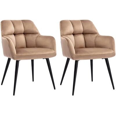 Chaises en Velours Beige Pascal Morabito - Lot de 2 - Mobilier d'Intérieur Chaises en Velours Beige Pascal Morabito - Lot de 2 - Mobilier d'Intérieur