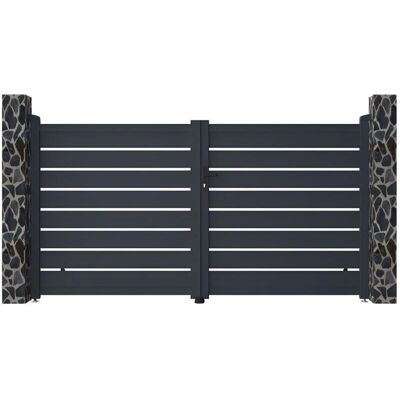 Portail en aluminium Expertland - Personnalisable - 300cm x 158cm - Portail Portail en aluminium Expertland - Personnalisable - 300cm x 158cm - Portail