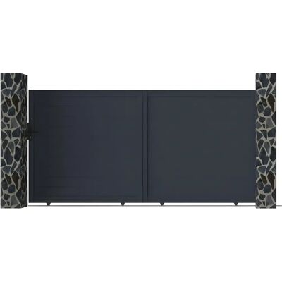 Portale scorrevole in alluminio Expertland - Grigio antracite - 350x180cm Portale scorrevole in alluminio Expertland - Grigio antracite - 350x180cm