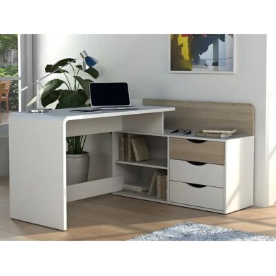 Vente-unique Declan II Corner Desk - Modern, Eco-friendly, 3 Drawers Vente-unique Declan II Corner Desk - Modern, Eco-friendly, 3 Drawers