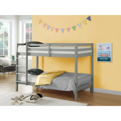 Unique Loft Bed - Reversible Ladder - 90x190cm - Pine - Gray - Small Room Solution Unique Loft Bed - Reversible Ladder - 90x190cm - Pine - Gray - Small Room Solution