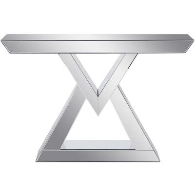 Vente-Unique Isida Console Argentée - MDF et Acier Vente-Unique Isida Console Argentée - MDF et Acier