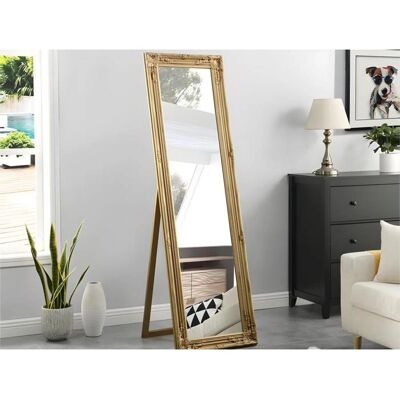 Specchio OZAIA con cornice di eucalipto - 170cm - Dorato - Da terra Specchio OZAIA con cornice di eucalipto - 170cm - Dorato - Da terra