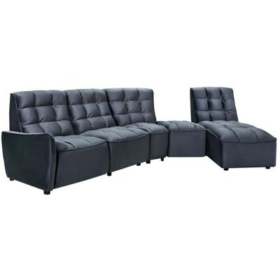 Vente-unique - Samtbezug Ecksofa - Relax modular - 6 Sitze Vente-unique - Samtbezug Ecksofa - Relax modular - 6 Sitze