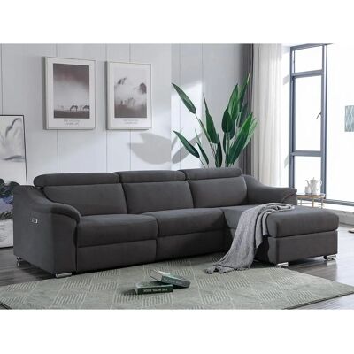 Vente-Unique Pedrera Ecksofa - Elektrisch verstellbar - Anthrazit Vente-Unique Pedrera Ecksofa - Elektrisch verstellbar - Anthrazit