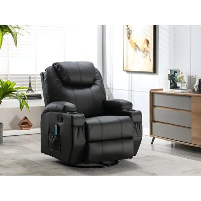 Vente-unique Schwarzer Massagesessel - Ergonomisch, Verstellbar, Elektrisch Vente-unique Schwarzer Massagesessel - Ergonomisch, Verstellbar, Elektrisch