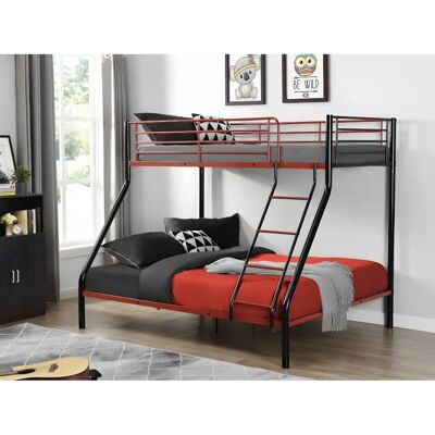 Unique Modello ELEVATIO IV Letto a castello in acciaio - Nero, Rosso - 90x190cm Unique Modello ELEVATIO IV Letto a castello in acciaio - Nero, Rosso - 90x190cm