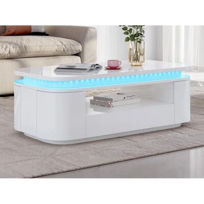 Vandana Buffet blanc avec LED - 120x60cm - Publicité Vandana Buffet blanc avec LED - 120x60cm - Publicité